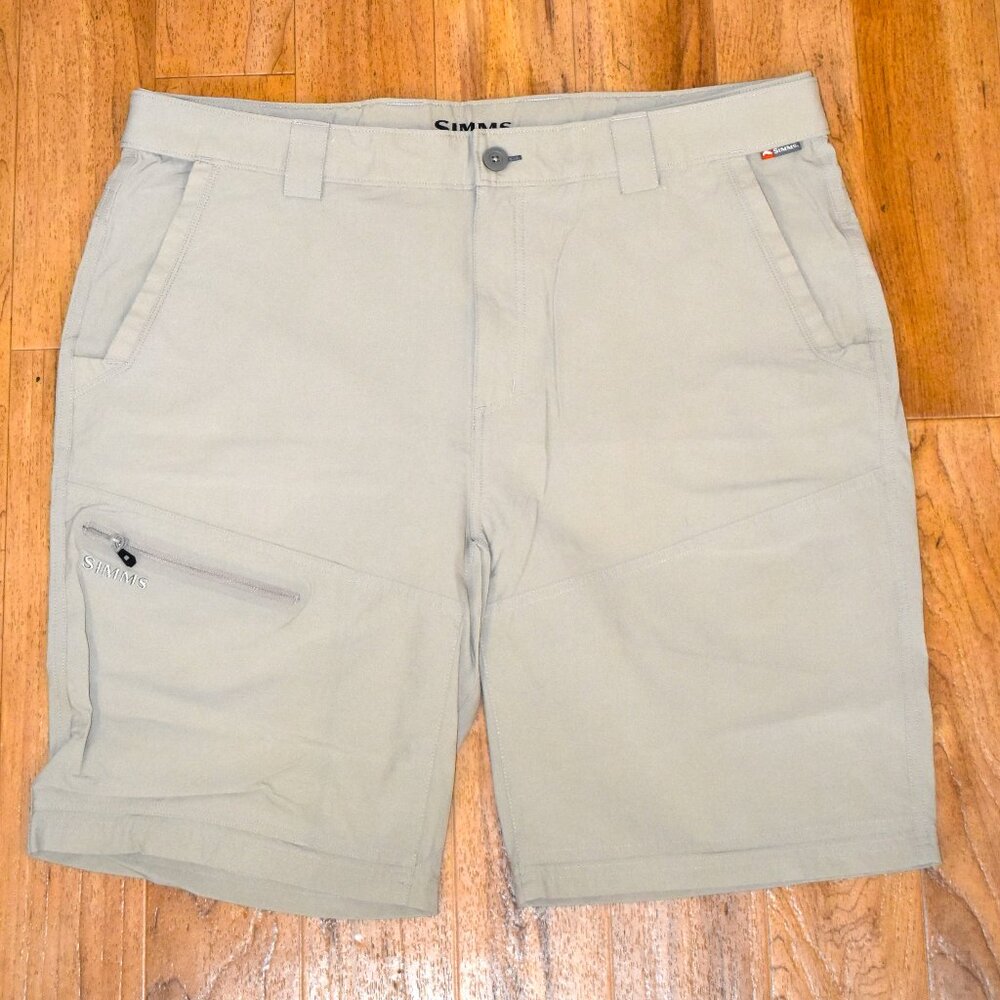 Simms Men's Nylon Blend Tan Shorts XL